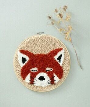 Punch Needle Red Panda · Extract from Punch Needle Friends by Faustine · How To Make A Piece Of Textile Art Round Quilt, Dog Tutorial, Sock Dog, Dragon Punch, Dainty Crochet, Dog Plushie, Diaper Cakes Tutorial, Bottle Projects, Sock Dolls