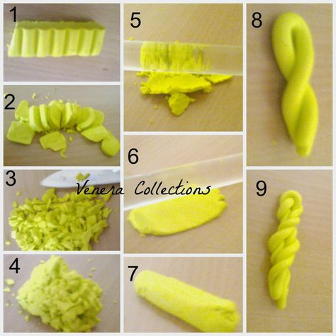 Everything about Polymer clay: Conditioning without a Pasta Machine Conditioning Polymer Clay By Hand, Conditioning Polymer Clay, How To Condition Polymer Clay, Clay Jewelry Making, Polymer Clay Cane Tutorial, Clay Techniques, Clay Cane, Polymer Clay Cane, Pasta Machine