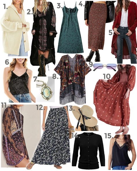 Practical Magic Outfits-The Perfect Fall Wardrobe – Stealing Pretty Practical Magic Wardrobe, Practical Magic Clothing Aesthetic, Romantic Witchy Outfits, Practical Magic Clothes, Practical Magic Style Outfits, Practical Magic Halloween Costume, Practical Magic Outfits Aesthetic, Practical Magic Fashion, Practical Magic Aesthetic Outfits