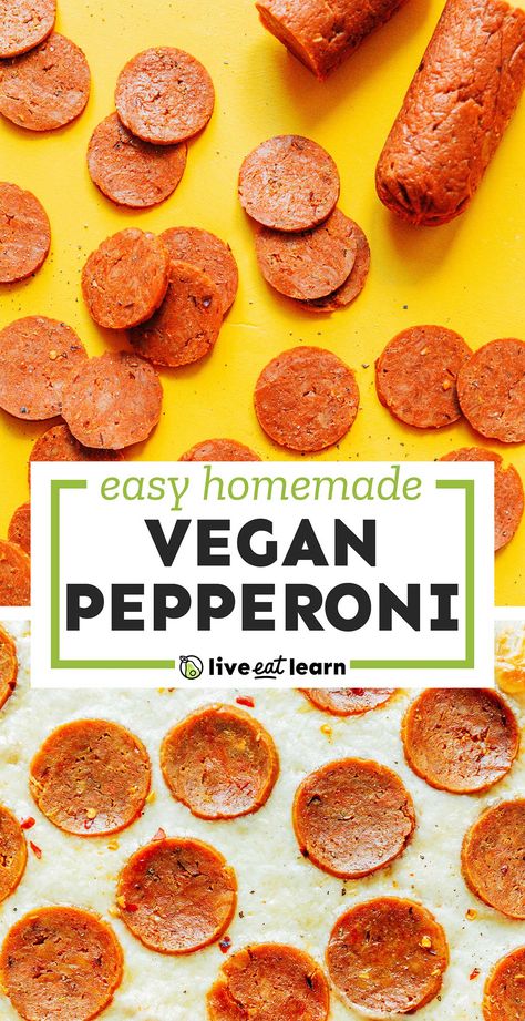 Vegan Meat Recipe, Vegan Pepperoni, Vegan Meat Substitutes, Vegan Sausage, Tasty Vegetarian Recipes, Seitan, Vegan Cooking, Vegan Dinner Recipes, Vegan Foods