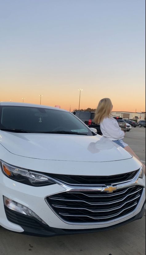 Chevy Car Aesthetic, Malibu Car Aesthetic, White Malibu Car, Chevy Malibu Aesthetic, 2024 Aspirations, Malibu Car, Car For Teens, Girly Car, Lux Cars