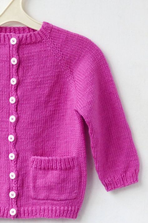 Kids Sweater Girls, Ladies Cardigan Knitting Patterns, Kids Knitting Patterns, Knitting Cardigan, Kids Cardigans, Sweater Knitting Pattern, Kids Jumpers, Knitting Patterns Free Cardigans, Cardigan With Pockets