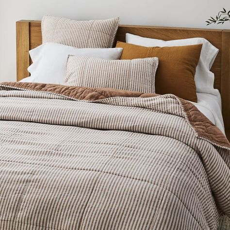 Stripe Bedding, Modern Bed Set, Box Stitch, Kids Duvet Cover, Striped Bedding, Striped Duvet, Bedroom Quilts, Linen Sheet Sets, Striped Quilt