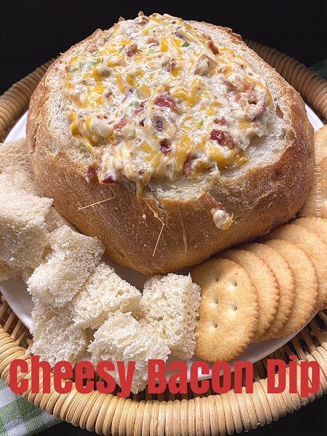 Bread Bowl Dip, Cheesy Bacon Dip, Bacon Cheese Dips, Cheese Dips, Bacon Dip, Creamy Macaroni And Cheese, Bread Bowl, Cheesy Bacon, Loaf Of Bread