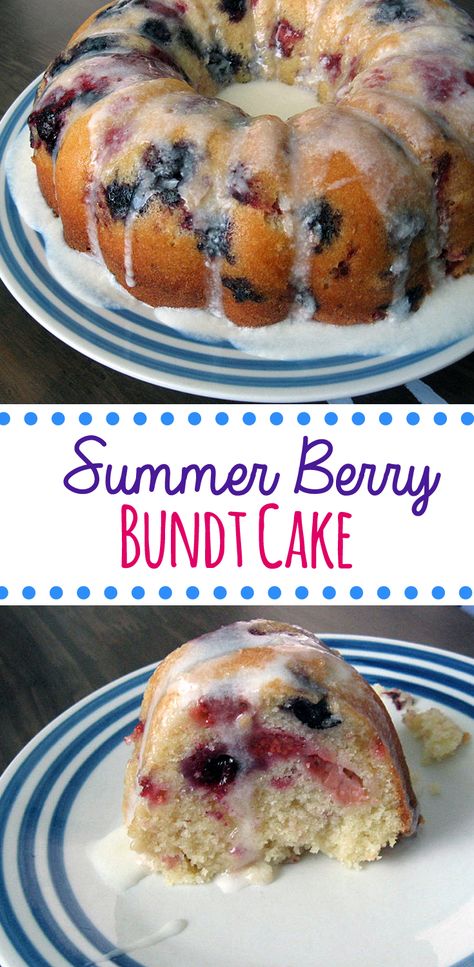 Summer Berry Bundt Cake | Fresh from the... Blackberry Bundt Cake, Berry Bundt Cake, Bundy Cake, Buttery Pound Cake, Bunt Cake Recipe, Bundt Pan Recipes, Bundt Cake Recipe, Berry Cake, Berries Recipes