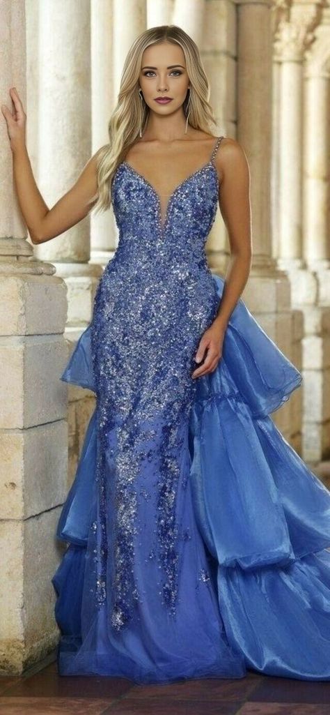 Sequin Pageant Dress, Organza Styles, Mermaid Design, Dress Layered, Embellished Neckline, Prom Long, Prom Dress Stores, Full Length Gowns, Prom Dress Styles