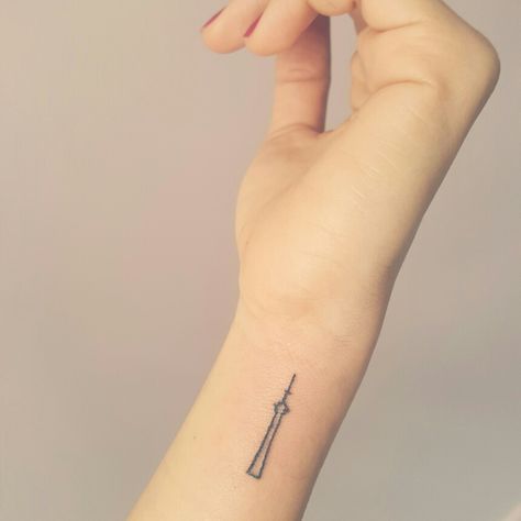 Cn Tower Tattoo, Berlin Tattoo Ideas, Fam Tattoo, Tower Tattoo, Tattoo Toronto, Inspo Tattoo, Berlin Tattoo, Small Girly Tattoos, Girly Tattoos