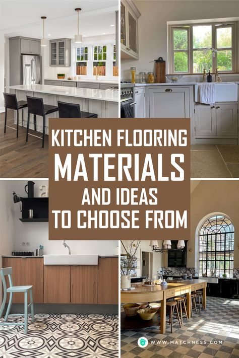 Choosing the right flooring for your kitchen is one of the most important decisions you’ll make when planning your home renovation. In choosing the kitchen floor, you want something that’s durable, looks good, and stands up to the daily use of the room. #kitchendesigns #kitchenflooringideas #kitchenflooringmaterials Modern Kitchen Flooring, Weird Design, Kitchen Decoration Ideas, Modern Organization, Kitchen Ornaments, Kitchen Decor Modern, Flooring Materials, Kitchen Floor Tile, Grey Cabinets