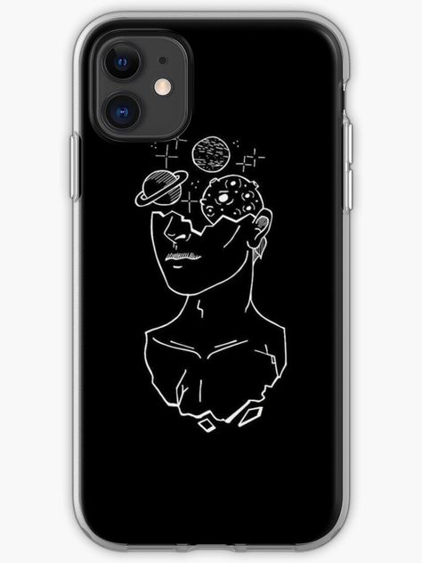 Black Iphone Cover, Customized Phone Covers, Phone Case Diy Paint, Creative Iphone Case, Phone Covers Diy, Phone Cover Design, Black Iphone Cases, Human Head, Apple Cases