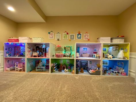 My Life Doll House, Doll House Organization Ideas, Diy My Life Doll House, Doll House Storage, American Girl Doll Organization Ideas, American Girl Storage Ideas, American Girl Dollhouse Diy, 18in Doll House Diy, American Girl Doll Organization