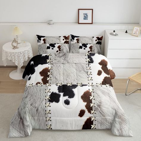 PRICES MAY VARY. Unique Designs: Designed by professionals and various styles; whether you're looking for sleek minimalistic geometric shapes, modern gamer video game, or animal inspired designs, you will find a unique bedding set in our store Size: Twin includes 1 comforter 68"x90" and 1 Pillowcase 20"x30"; full includes 1 comforter 79"x90" and 2 pillowcases 20"x30"; queen includes 1 comforter 90"x90" and 2 pillowcases 20"x30"; king includes 1 comforter 104"x90" and 2 pillowcases 20"x36" Materi Cowgirl Bedding, Farmhouse Comforter, Girl Comforters, Pattern Bedding, Western Bedding, Unique Bedding Sets, Set Bedroom, White Duvet, Bed Plans