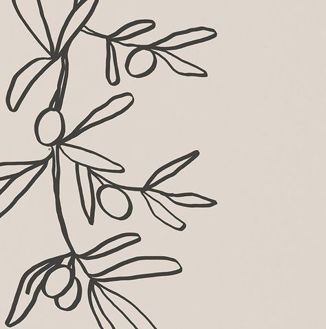 Olive Branch Wall Art, Olive Drawing Simple, Olive Line Drawing, Olive Branch Line Art, Olive Branch Drawing, Olive Branch Wallpaper, Fruit Minimalist, Olive Drawing, Line Drawing Plant