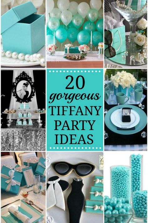 Tiffanys Party Ideas, Tiffany Theme Party, Tiffany Blue Party, Breakfast At Tiffanys Party Ideas, Tiffany Themed Bridal Shower, Tiffany Birthday Party, Tiffany Birthday, Tiffany Baby Showers, Tiffany Theme