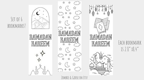 Kids Ramadan Coloring - 6 Bookmarks with Lanterns, Moon, and Stars - Ramadan Activities - Digital Download - Adult Coloring Activity Ramadan Coloring, Coloring Activities, Ramadan Activities, Document File, Coloring Bookmarks, Printable Bookmarks, Word Document, Plain Paper, Coloring Activity