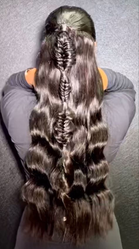 Half Up Half Down Hairstyles Fishtail, Half Up Half Down Fishtail Braid Black Women, Sincere Core Aesthetic, Frontal With Fishtail Braid, Sew In With Fishtail Braid, Half Up Half Down Fishtail Braid, Fishtail Braid Wig, Wig With Fishtail Braid, Fishtail Half Up Half Down