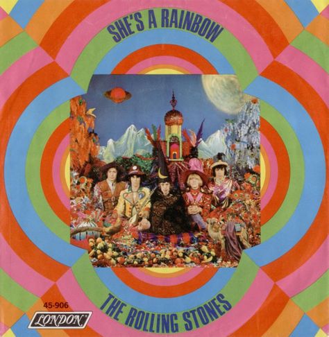 She's a Rainbow The rolling stones 45 The Roling Stones, Their Satanic Majesties Request, Rolling Stones Album Covers, Rolling Stones Songs, Rolling Stones Albums, She's A Rainbow, Twist And Shout, Album Cover Art, Rock Roll