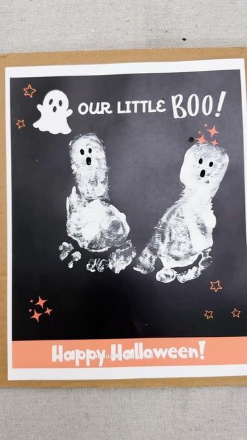 Agnes Hsu on Instagram: "Cutest Halloween Footprint Art 👣👻 Type “boo” for the printable 👻 Comes in black and white so you can make any color ghost! F o l l o w @hellowonderful_co for more fun ideas! 🧡 

#plaefulprintables #hellowonderfuldiy #halloweencrafts #footprintart #handprintart" Parents Halloween Costumes, Family Of 3 Halloween Costumes, Halloween Footprint Art, 3 Halloween Costumes, Halloween Costumes For Baby Boy, Baby Art Projects, Family Of 3, Footprint Art, Toddler Halloween Costumes