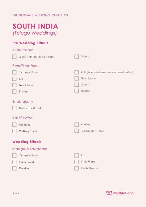 The Ultimate Telugu Wedding Checklist Indian Wedding Checklist, Indian Wedding Planning Checklist, Engagement Checklist, South Indian Engagement, Wedding Ceremony Checklist, Mandap Wedding, Wedding Reception Checklist, Wedding Budget List, Wedding Checklist Template