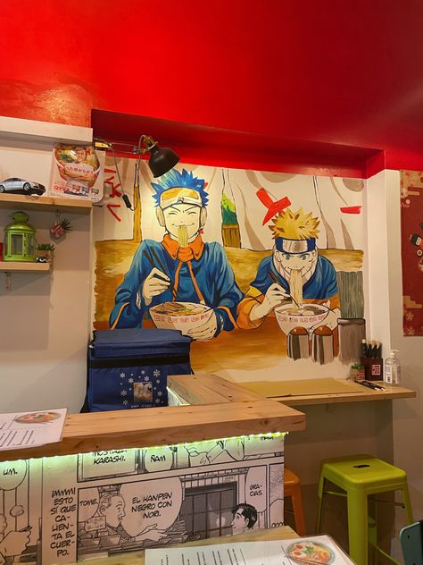 Small Japanese Ramen Shop, Naruto Food, Anime Restaurant, Real Ramen, Naruto Ramen, Pretty Characters, Sushi Logo, Anime Club, Ramen Bar