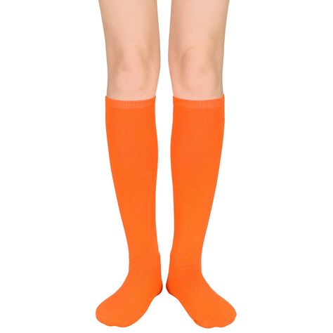 PRICES MAY VARY. ⇒MATERIAL: Our knee high socks are made of high quality polyester & acrylic & spandex, soft fabric is fit for skin, comfortable and breathable for you to wear, they are skin-friendly, so you can wear with ease. ⇒Size: One size fits most women and girls. They go up high nicely, stay up well and will not fall down easily. ⇒Design: Knee high socks have two different ways to wear. You can wear it either as normal knee high socks or as loose socks. Meet your needs for Orange Knee High Socks, Striped Thigh High Socks, Loose Socks, Thigh High Socks, Socks For Women, Casual Athletic, Performance Wear, Long Socks, Female Friends