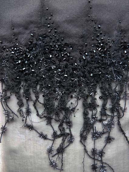 Embroidery With Beads, Fashion Textiles, Textil Design, Black And White Photograph, Couture Embroidery, Textiles Techniques, Textile Texture, Textile Fiber Art, Fibres Textiles