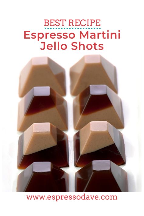 Martini Jello Shots, Coffee Catering, Expresso Martini, Espresso Martini Cocktail, Specialty Coffee Drinks, Espresso Martini Recipe, Kahlua Coffee Liqueur, Jello Shot Recipes, Jello Shot