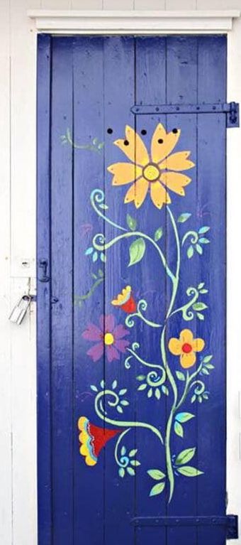 Stenciled Doors, Foyer Entryway, Door Murals, Cool Doors, Blue Door, Old Doors, Unique Doors, Door Color, Beautiful Doors