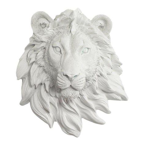 Animal Head Wall Decor, Contemporary Wall Sculptures, Taxidermy Decor, Largest Lion, Head Bust, Lion Wall Art, Sculptural Wall, Piano Stool, Fake Animals