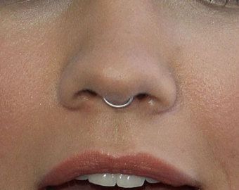 Gold Fake Septum Ring-Nose Ring-Fake Piercing-Gold Nose Ring-Fake Septum Ring-Gold Fake Nose Ring-Faux Nose Ring-Silver Nose Ring-SeptumRing Septum Small Hoop, Nose Jewelry Silver, Septum With Nose Piercing, Small Septum Piercing Hoop, Septum Jewelry Aesthetic, Fake Piercings Nose, Small Septum Ring, Septum Piercing Aesthetic, Septum Piercing Gold