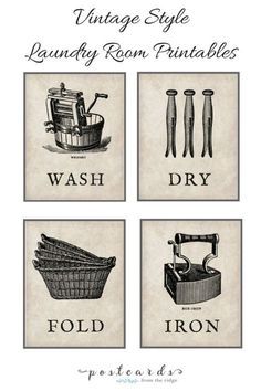 Laundry Room Printables, Farmhouse Printables, Vintage Laundry Room, Laundry Room Art, Tiny Laundry Rooms, Farmhouse Laundry, Wash Dry Fold, Vintage Laundry, Laundry Decor