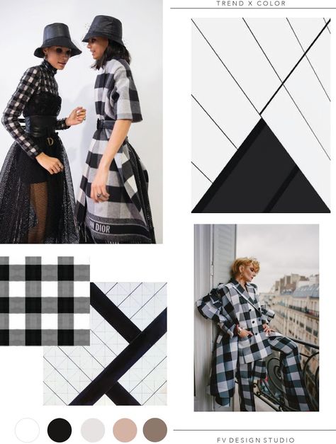 FV TREND X COLOR | DAMIER - FALL 2019 Fashion Trending Moodboard, Trend Board, Katie Kime, Pool Photography, Pale Blue Dot, Vintage Revival, Dark Mode, Fall Plaid, Mood Board Design