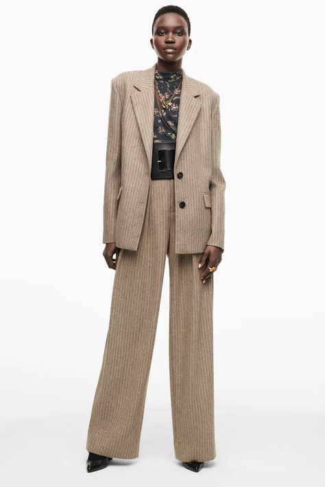 Women's Suits | ZARA United States Printed Cropped Pants, Blazer With Belt, Blazer Suit Women, Pinstripe Trousers, Cut Blazer, Pinstripe Pants, Pantsuits For Women, Tuxedo Jacket, Long Blazer