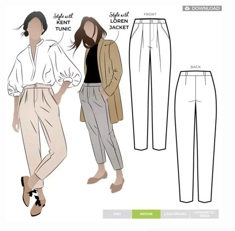 Pant Sewing Pattern, Pant Sewing, Pant Pattern, Style Arc, Trouser Pattern, Dressy Dress, Figure Dress, Boyfriend Pants, Sewing Clothing