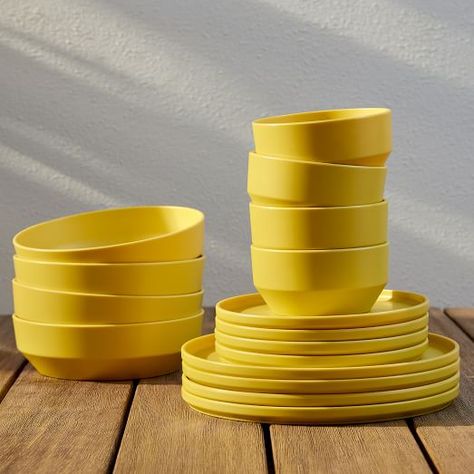 Outdoor Dining & Entertaining | West Elm Colorful Dinnerware, Dinnerware Set Modern, Melamine Dishes, Chip Bowl, Dishware Sets, Melamine Dinnerware Sets, Outdoor Dinnerware, Modern Dinnerware, Melamine Dinner Plates