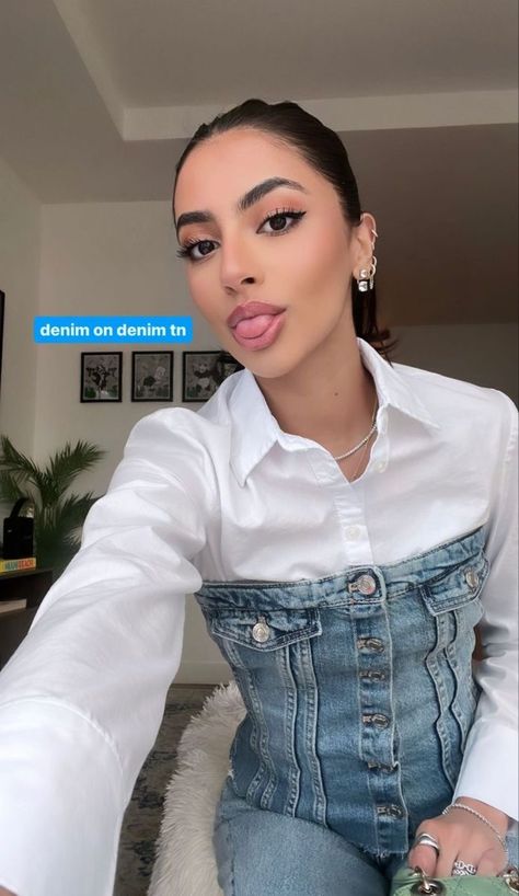 Denim Top Outfit, European Style Outfits, Denim Vest Outfit, Tube Top Outfits, Outfit Aesthetics, Vest Outfit, Denim On Denim, Stylish Summer Outfits, Life Change