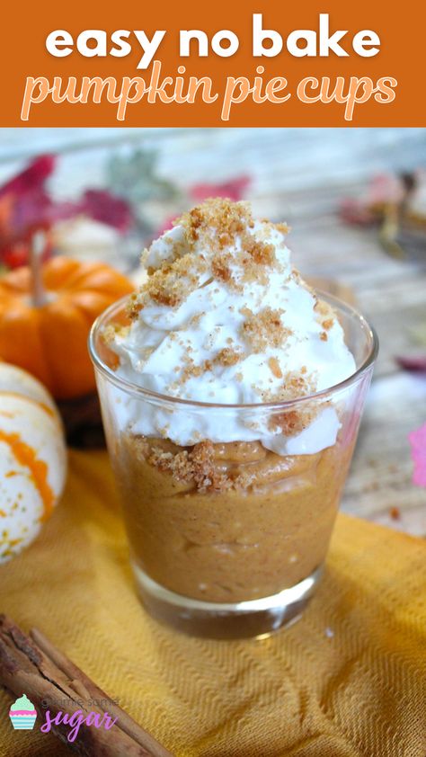 No Cook Pumpkin Dessert, Pumpkin Pie Cups No Bake, Pumpkin Pie Mousse Cups, Pumpkin Cups Dessert, Pumpkin Dessert For One, Pumpkin Shooter Desserts, Individual Pumpkin Pies In A Cup, Pumpkin Pie Pudding Cups, Pumpkin Pie Shooters