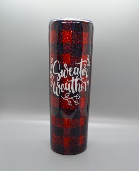 Buffalo Check Tumblers, Plaid Epoxy Tumbler, Buffalo Check Tumbler, Buffalo Plaid Tumbler, Red And Black Glitter Tumbler, Fall Craft Fairs, Tumbler Pictures, Vintage Thermos, Glitter Glasses