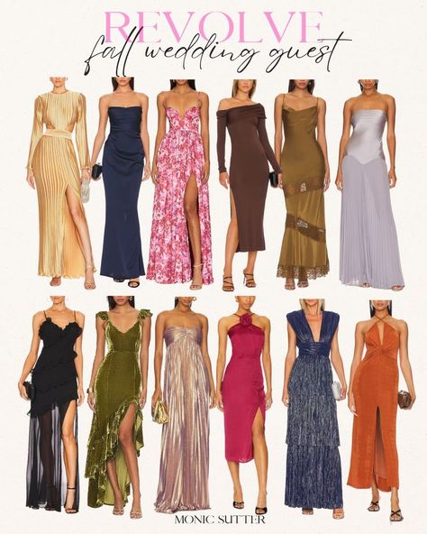 wedding guest dress inspo - formal dresses - maxi dresses - revolve gowns Fall Wedding Guest Outfit, Fall Wedding Guest Dresses, Wedding Guest Outfit Ideas, Revolve Dress, Wedding Guest Outfit Fall, Best Wedding Guest Dresses, Fall Wedding Guest, Revolve Dresses, Fall Wedding Guest Dress