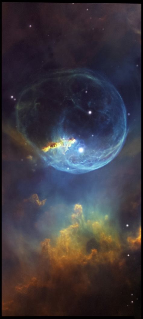 NGC-7635 The Bubble Nebula in Hubble Palette by Bray Falls Cropped mobile wallpaper 1080x2400 Bubble Nebula, Fall Crop, Nebulas, Space Stuff, Bubbles Wallpaper, The Bubble, Mobile Wallpaper, Bubbles, Celestial Bodies