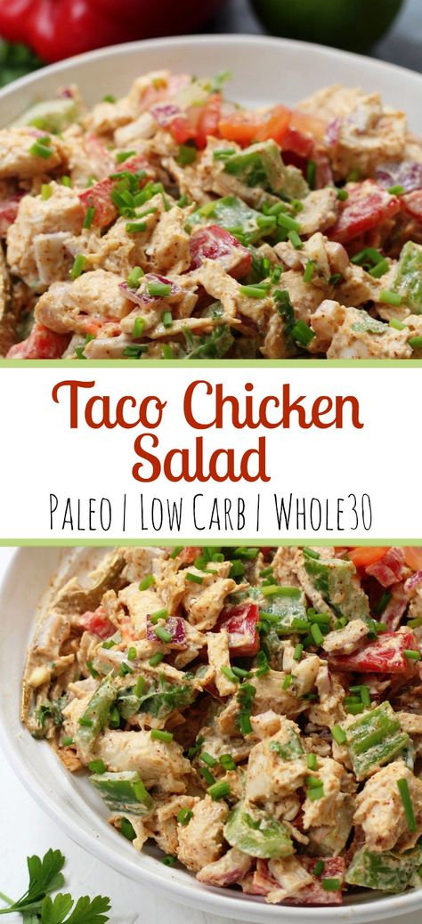 Easy Taco Chicken, Whole30 Salad, Paleo Chicken Salad, Paleo Tacos, Whole30 Chicken Salad, Taco Chicken, Keto Paleo Diet, Desayuno Keto, Whole30 Keto