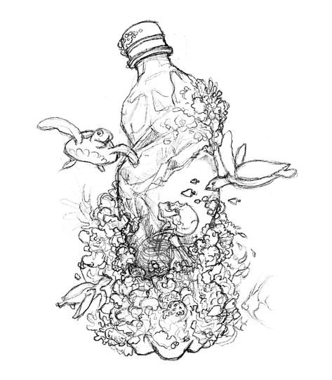 Message in a Bottle on Behance Plastic In The Ocean Art, Message Giving Drawings, Marine Pollution Illustration, Marine Pollution Art, Water Conservation Art, Plastic In The Sea Drawing, Environmental Activism Art, Save Marine Life Poster, Ocean Pollution Drawing