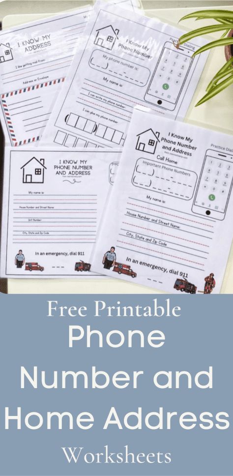 My Phone Number Printable, Learn My Address Free Printable, Phone Number Learning Activities, Learning Phone Number Free Printable, Learning Phone Number Preschool, Preschool Address Activity, Calendar Worksheets, Preschool Schedule, Homeschool Social Studies