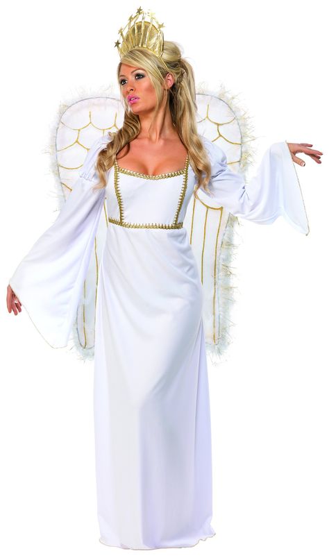 Costume Ange, Angel Fancy Dress Costume, Angel Fancy Dress, Elf Kostüm, Ali D'angelo, Christmas Fancy Dress, Angel Costume, Angel Dress, Flare Sleeve Dress