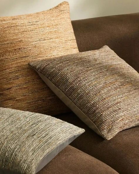 Bringing a combination of dry and soft bouclé yarns, Vista is a timeless cushion with a unique and visually appealing finish — perfect for adding interest and textural satisfaction.Trending in colour, Mineral is a warm, two-toned grey — reminiscent to the tones found in rocks. With a textural nature, Vista’s beautifully spaced dyed weave gives an organic structure and will sit wonderfully with plains and patterns in all seasons.Choose from cover only, a polyester insert, or upgrade to our feathe Linen Candle, Organic Structure, Feature Chair, Towel Rug, Earthy Style, Japandi Interior, Bedroom Cabinets, Boucle Yarn, Sleep And Loungewear