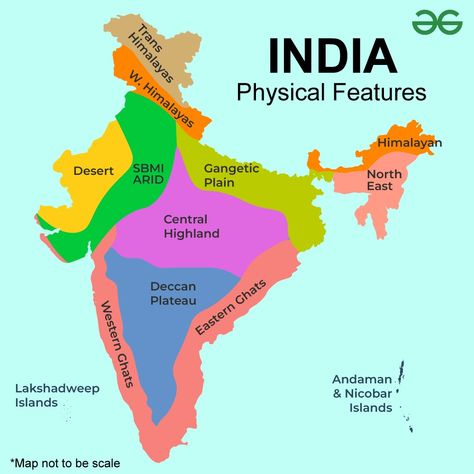 Physical Features of India - GeeksforGeeks Physical Features Of India Map, Physical Features Of India Project, Physical Map Of India, Software Testing Interview Questions, Geography Knowledge, Theory Of Computation, What Is Software, Basic Geography, Software Development Life Cycle