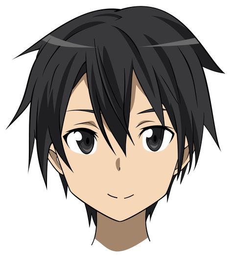 Kirito by ravenousemu.deviantart.com Anime Head Png, Anime Head, I Hope, Hair, Anime