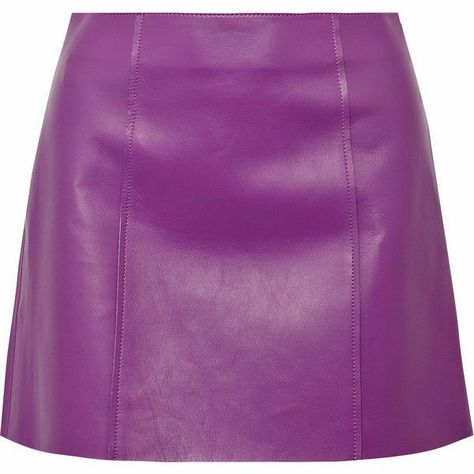 Purple Leather Skirt, Purple Skirt Outfit, Alexander Wang Skirt, Purple Clothes, Clothes Skirts, Short Leather Skirts, Leather Miniskirt, Skirts Short, Skirt Purple