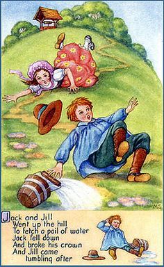 "JACK AND JILL". A Mother Goose Nursery Rhyme Children Poems, Nursery Rhymes Poems, Old Nursery Rhymes, Children Songs, Childrens Poems, Classroom Songs, Nursery Songs, Nursery Rhymes Songs, Fairytale Nursery