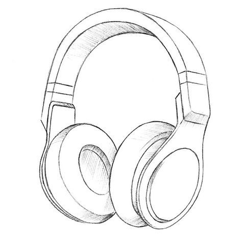 How To Draw Headphones, Draw Headphones, Headphone Sketch, Headphones Drawing, Headphones Art, Iphone Headphones, Wireless Beats, Dibujo Simple, Cool Tech Gadgets Electronics