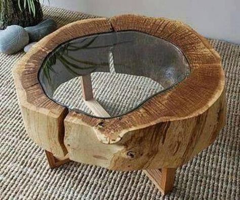 Recycling Metal and Wood for Unusual Home Decorating Tre Kunst, Design Interior Modern, Stump Table, Tree Logs, Interior Boho, Log Furniture, Diy Holz, Wood Tree, Diy Pallet Projects